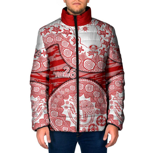 Gold Coast Suns NAIDOC Week 2026 Padded Jacket Australian Aboriginal Dot Art Dreamtime Pattern Style