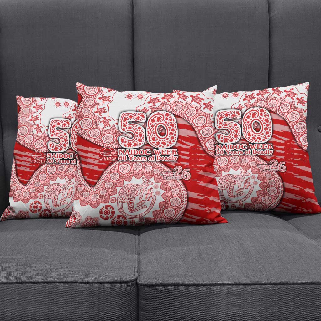 Gold Coast Suns NAIDOC Week 2026 Pillow Cover Australian Aboriginal Dot Art Dreamtime Pattern Style