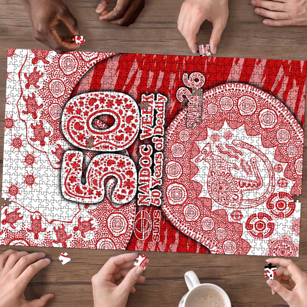 Gold Coast Suns NAIDOC Week 2026 Puzzle Australian Aboriginal Dot Art Dreamtime Pattern Style