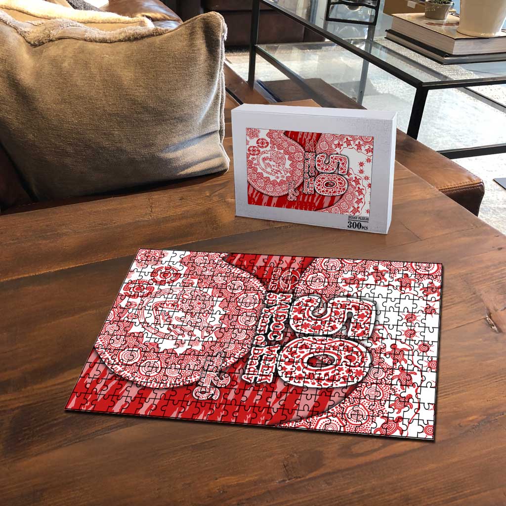 Gold Coast Suns NAIDOC Week 2026 Puzzle Australian Aboriginal Dot Art Dreamtime Pattern Style
