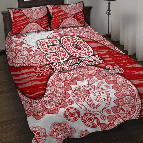 Gold Coast Suns NAIDOC Week 2026 Quilt Bed Set Australian Aboriginal Dot Art Dreamtime Pattern Style