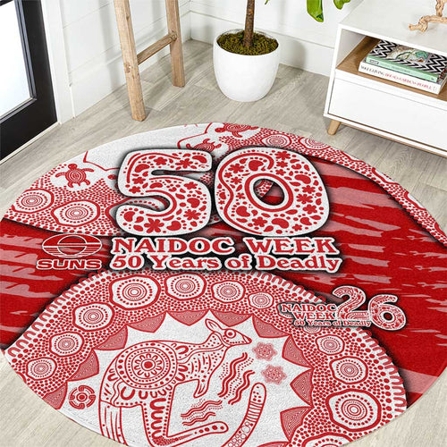 Gold Coast Suns NAIDOC Week 2026 Round Carpet Australian Aboriginal Dot Art Dreamtime Pattern Style