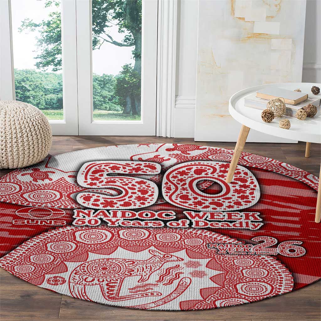 Gold Coast Suns NAIDOC Week 2026 Round Carpet Australian Aboriginal Dot Art Dreamtime Pattern Style
