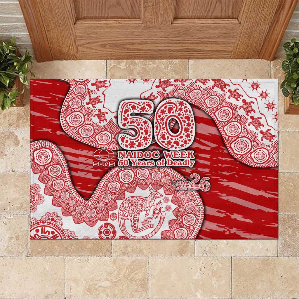 Gold Coast Suns NAIDOC Week 2026 Rubber Doormat Australian Aboriginal Dot Art Dreamtime Pattern Style