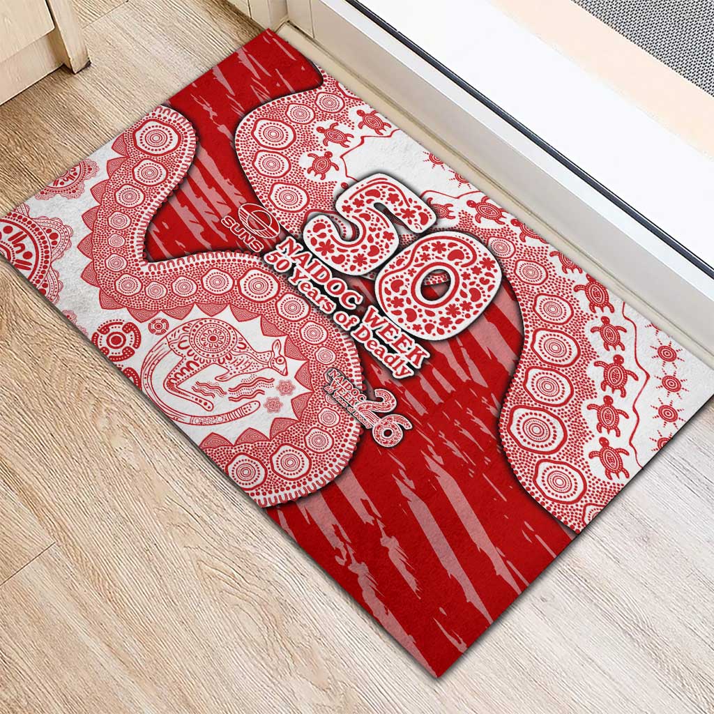 Gold Coast Suns NAIDOC Week 2026 Rubber Doormat Australian Aboriginal Dot Art Dreamtime Pattern Style