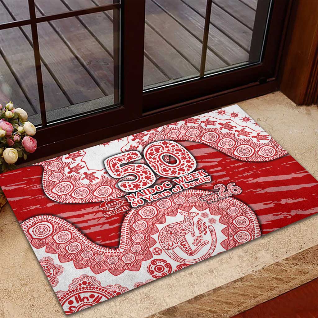Gold Coast Suns NAIDOC Week 2026 Rubber Doormat Australian Aboriginal Dot Art Dreamtime Pattern Style