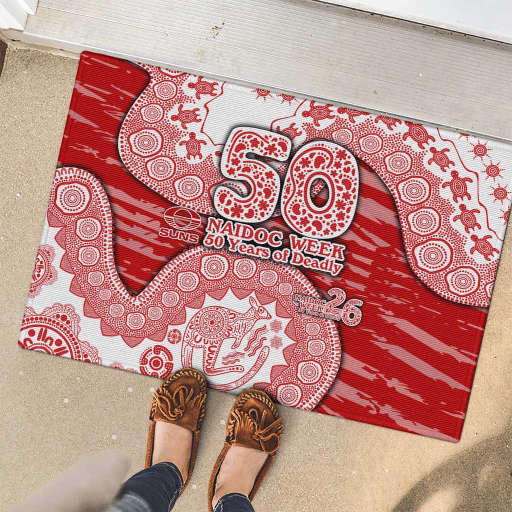 Gold Coast Suns NAIDOC Week 2026 Rubber Doormat Australian Aboriginal Dot Art Dreamtime Pattern Style