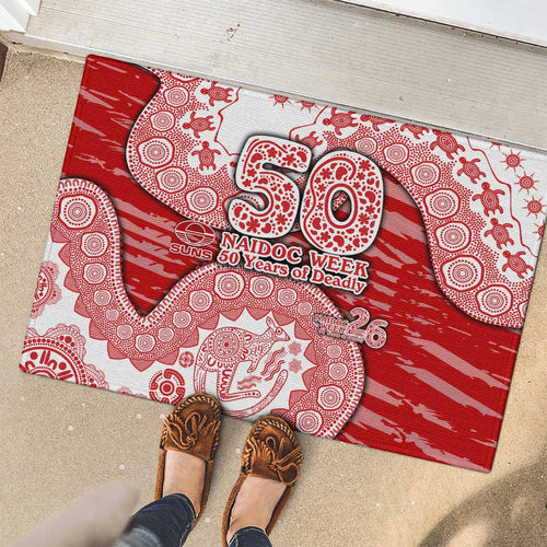 Gold Coast Suns NAIDOC Week 2026 Rubber Doormat Australian Aboriginal Dot Art Dreamtime Pattern Style