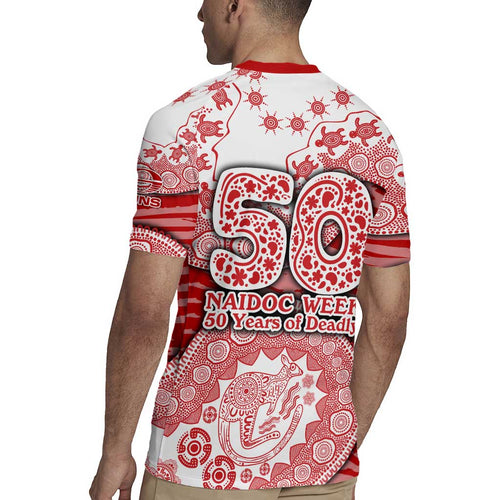 Gold Coast Suns NAIDOC Week 2026 Rugby Jersey Australian Aboriginal Dot Art Dreamtime Pattern Style