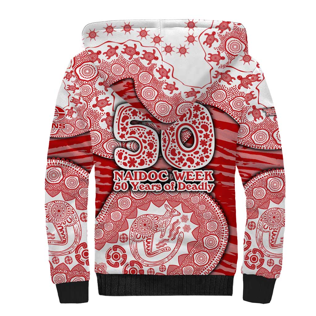 Gold Coast Suns NAIDOC Week 2026 Sherpa Hoodie Australian Aboriginal Dot Art Dreamtime Pattern Style