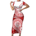 Gold Coast Suns NAIDOC Week 2026 Short Sleeve Bodycon Dress Australian Aboriginal Dot Art Dreamtime Pattern Style