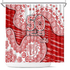 Gold Coast Suns NAIDOC Week 2026 Shower Curtain Australian Aboriginal Dot Art Dreamtime Pattern Style