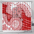 Gold Coast Suns NAIDOC Week 2026 Shower Curtain Australian Aboriginal Dot Art Dreamtime Pattern Style