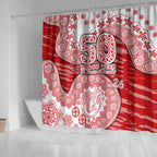 Gold Coast Suns NAIDOC Week 2026 Shower Curtain Australian Aboriginal Dot Art Dreamtime Pattern Style