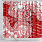 Gold Coast Suns NAIDOC Week 2026 Shower Curtain Australian Aboriginal Dot Art Dreamtime Pattern Style