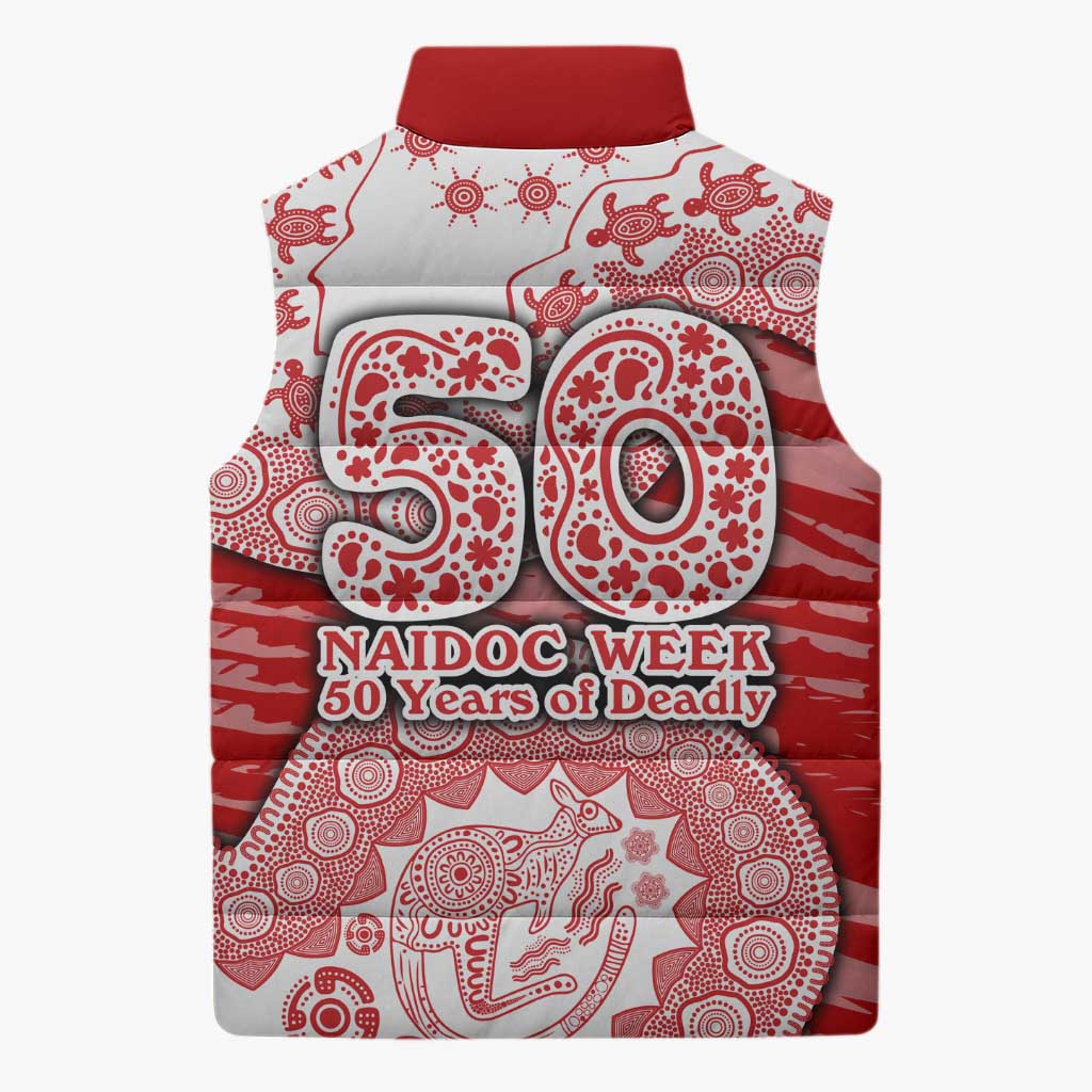 Gold Coast Suns NAIDOC Week 2026 Sleeveless Puffer Jacket Australian Aboriginal Dot Art Dreamtime Pattern Style