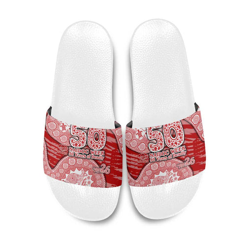Gold Coast Suns NAIDOC Week 2026 Slide Sandals Australian Aboriginal Dot Art Dreamtime Pattern Style