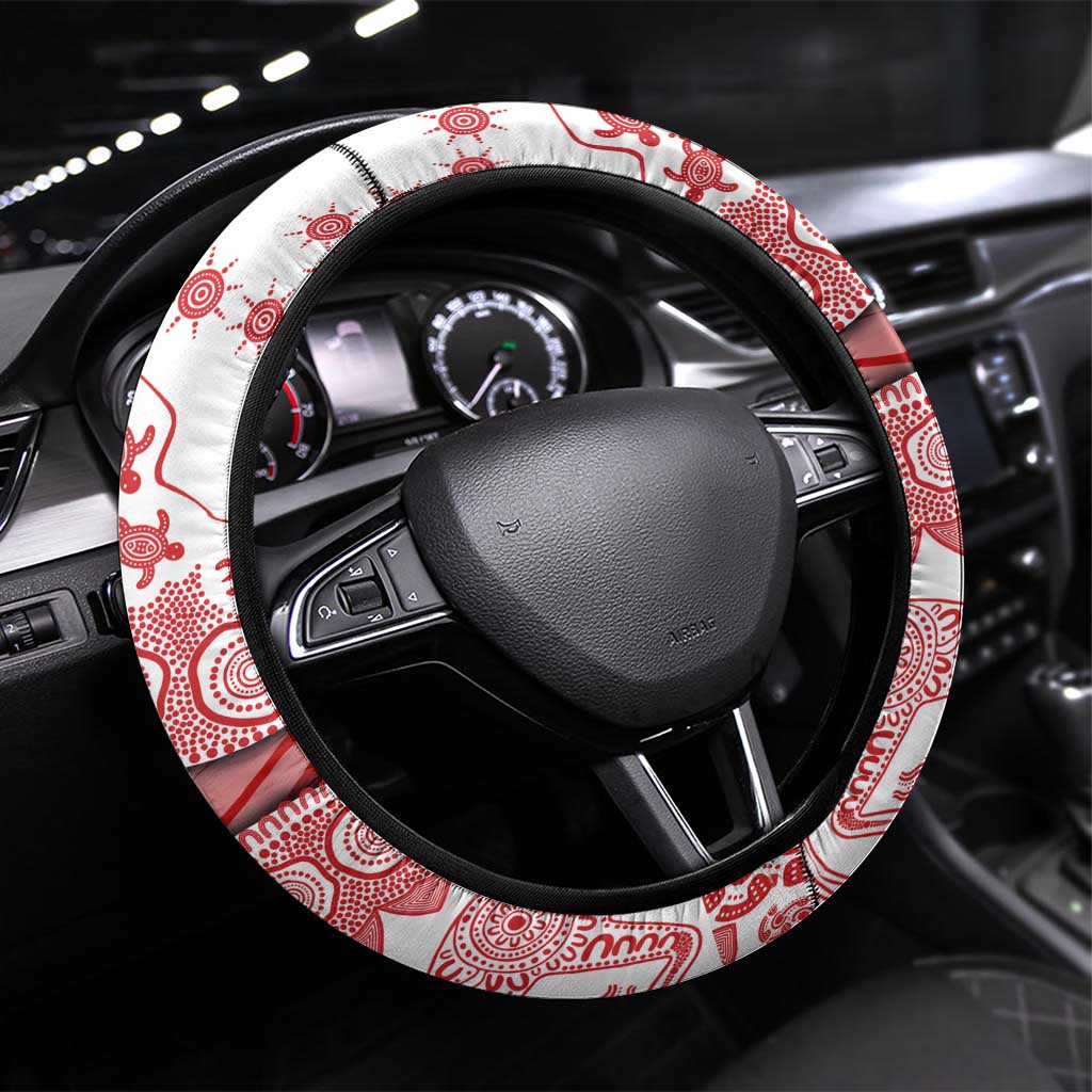 Gold Coast Suns NAIDOC Week 2026 Steering Wheel Cover Australian Aboriginal Dot Art Dreamtime Pattern Style