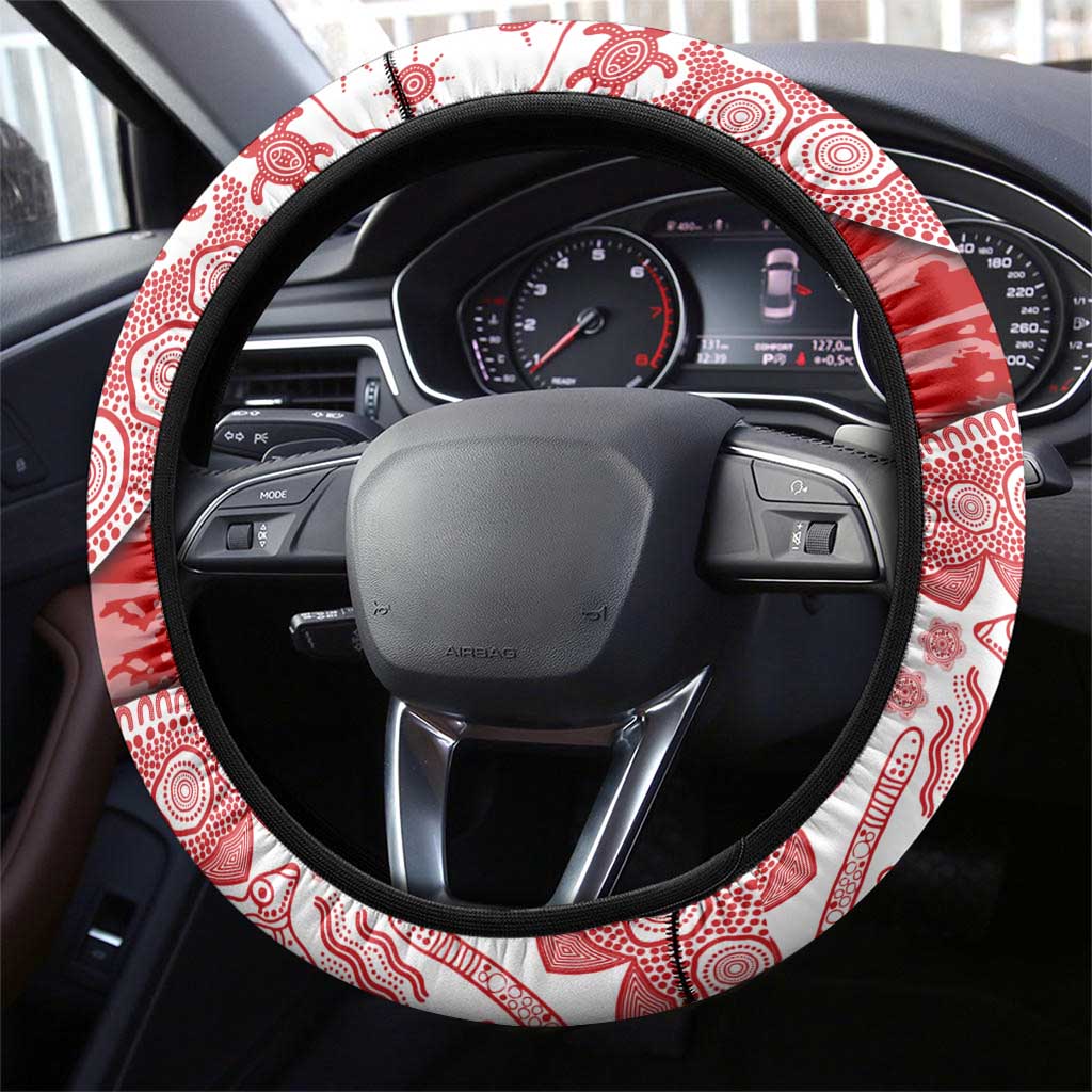 Gold Coast Suns NAIDOC Week 2026 Steering Wheel Cover Australian Aboriginal Dot Art Dreamtime Pattern Style