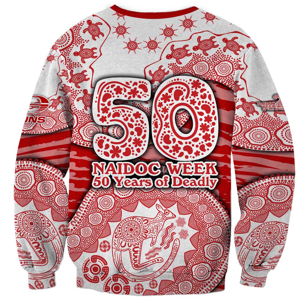 Gold Coast Suns NAIDOC Week 2026 Sweatshirt Australian Aboriginal Dot Art Dreamtime Pattern Style