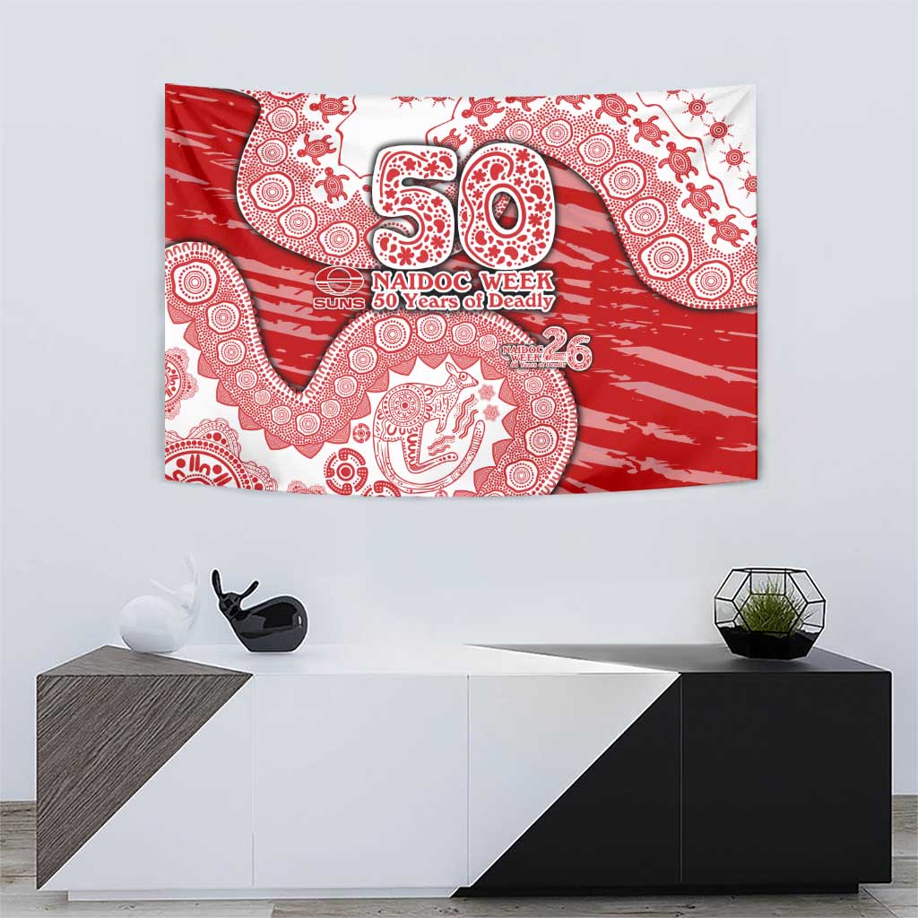 Gold Coast Suns NAIDOC Week 2026 Tapestry Australian Aboriginal Dot Art Dreamtime Pattern Style
