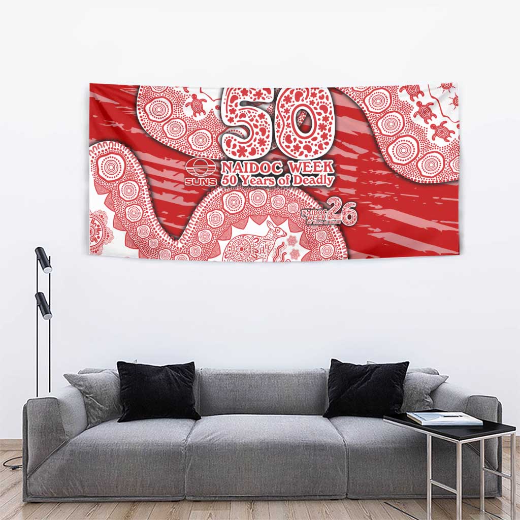 Gold Coast Suns NAIDOC Week 2026 Tapestry Australian Aboriginal Dot Art Dreamtime Pattern Style
