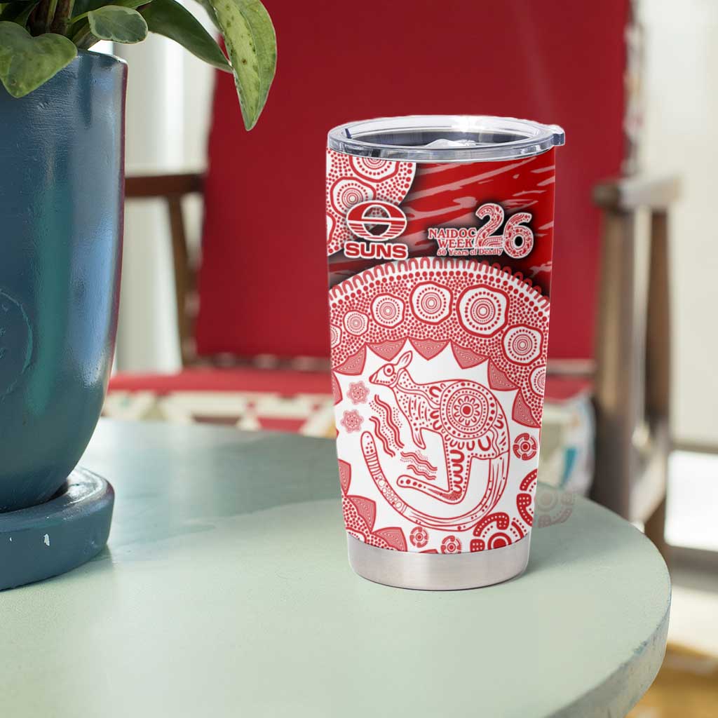 Gold Coast Suns NAIDOC Week 2026 Tumbler Cup Australian Aboriginal Dot Art Dreamtime Pattern Style