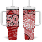 Gold Coast Suns NAIDOC Week 2026 Tumbler With Handle Australian Aboriginal Dot Art Dreamtime Pattern Style