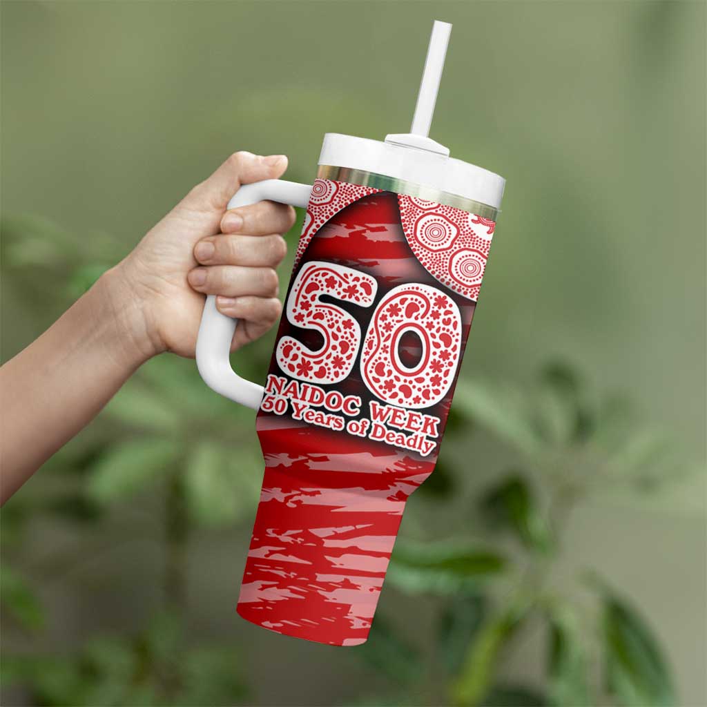 Gold Coast Suns NAIDOC Week 2026 Tumbler With Handle Australian Aboriginal Dot Art Dreamtime Pattern Style