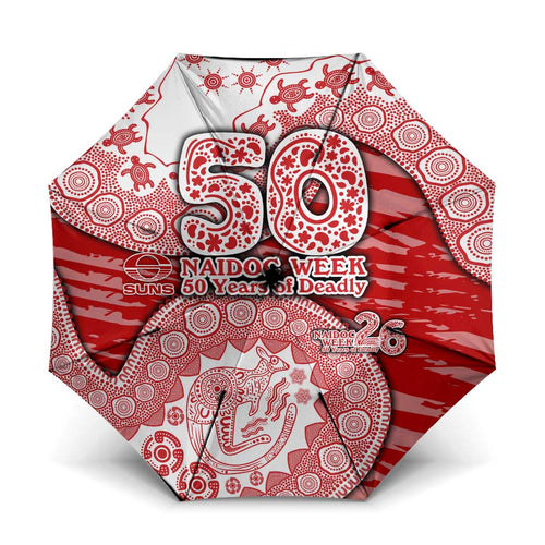 Gold Coast Suns NAIDOC Week 2026 Umbrella Australian Aboriginal Dot Art Dreamtime Pattern Style