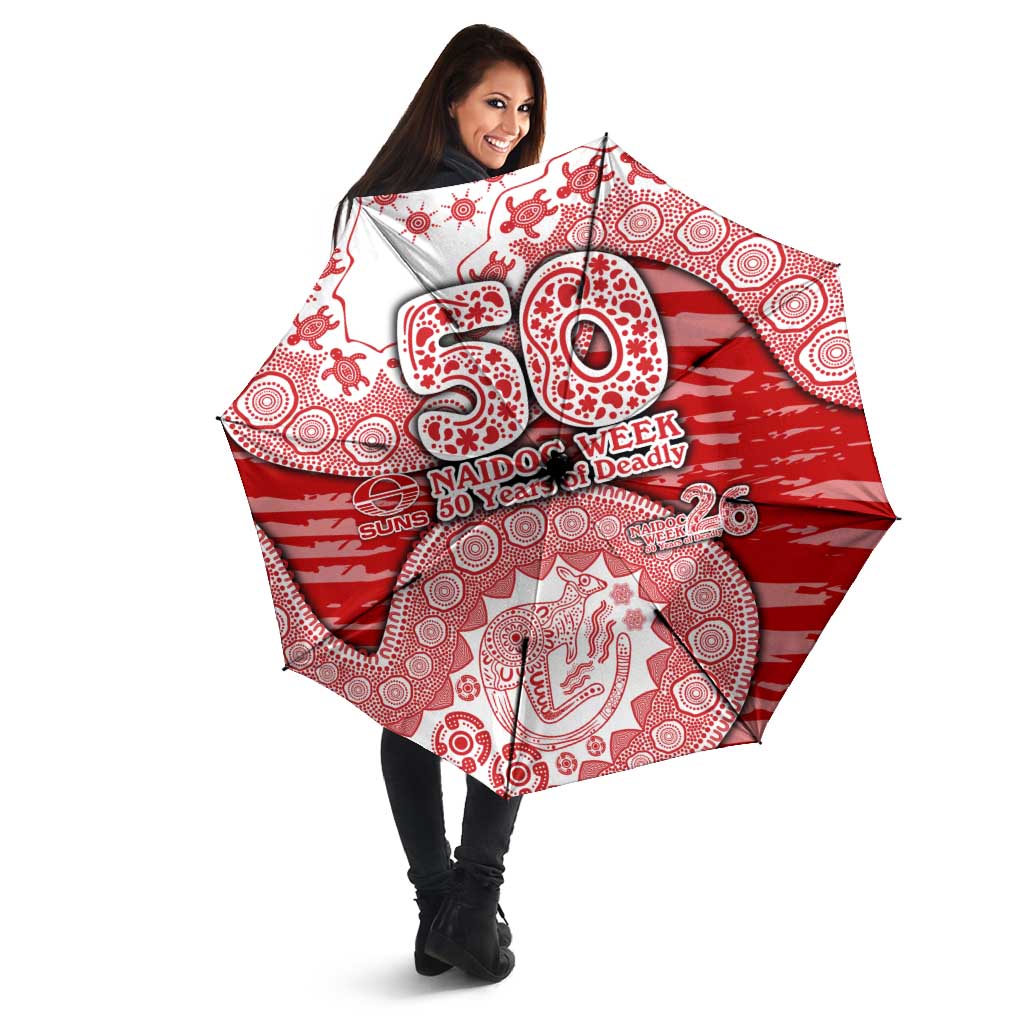 Gold Coast Suns NAIDOC Week 2026 Umbrella Australian Aboriginal Dot Art Dreamtime Pattern Style
