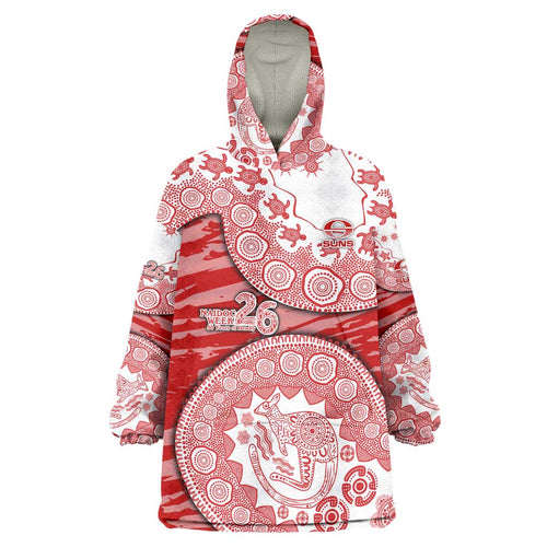 Gold Coast Suns NAIDOC Week 2026 Wearable Blanket Hoodie Australian Aboriginal Dot Art Dreamtime Pattern Style