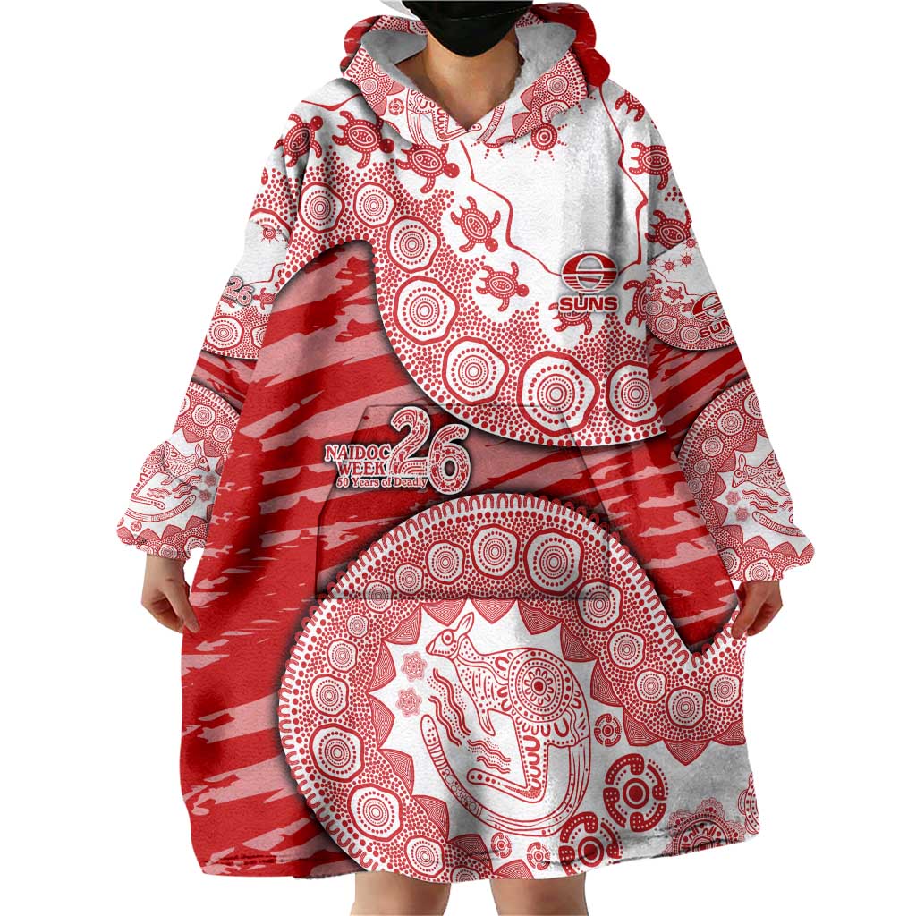 Gold Coast Suns NAIDOC Week 2026 Wearable Blanket Hoodie Australian Aboriginal Dot Art Dreamtime Pattern Style