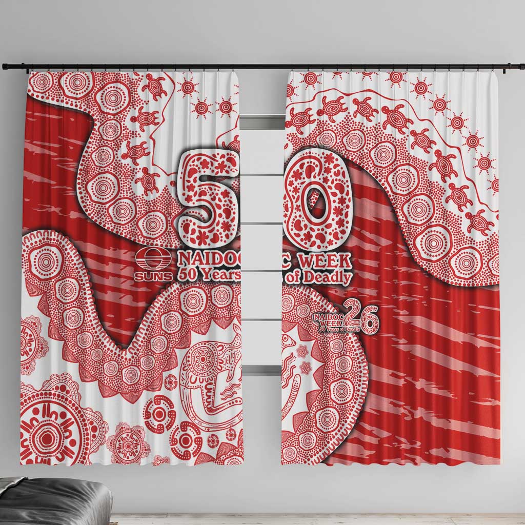 Gold Coast Suns NAIDOC Week 2026 Window Curtain Australian Aboriginal Dot Art Dreamtime Pattern Style