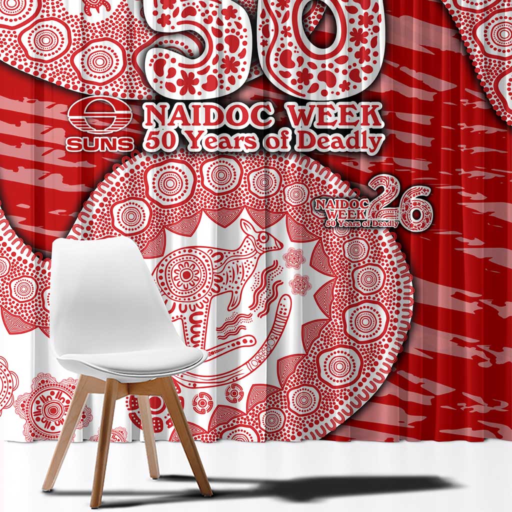 Gold Coast Suns NAIDOC Week 2026 Window Curtain Australian Aboriginal Dot Art Dreamtime Pattern Style