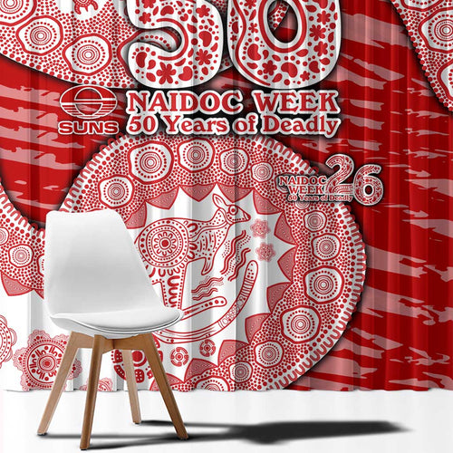 Gold Coast Suns NAIDOC Week 2026 Window Curtain Australian Aboriginal Dot Art Dreamtime Pattern Style