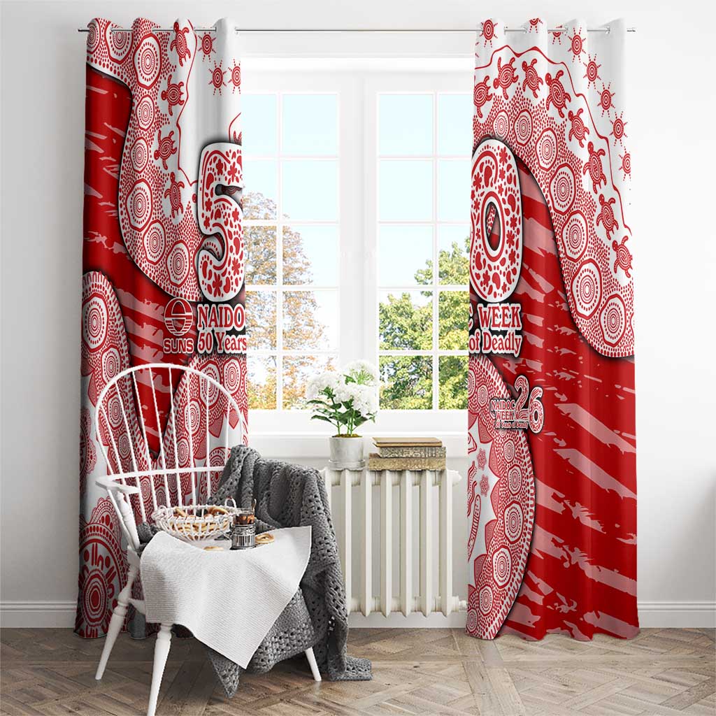 Gold Coast Suns NAIDOC Week 2026 Window Curtain Australian Aboriginal Dot Art Dreamtime Pattern Style