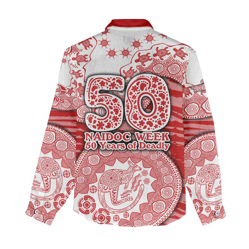 Gold Coast Suns NAIDOC Week 2026 Women Casual Shirt Australian Aboriginal Dot Art Dreamtime Pattern Style