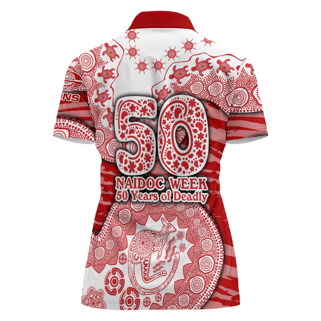 Gold Coast Suns NAIDOC Week 2026 Women Polo Shirt Australian Aboriginal Dot Art Dreamtime Pattern Style