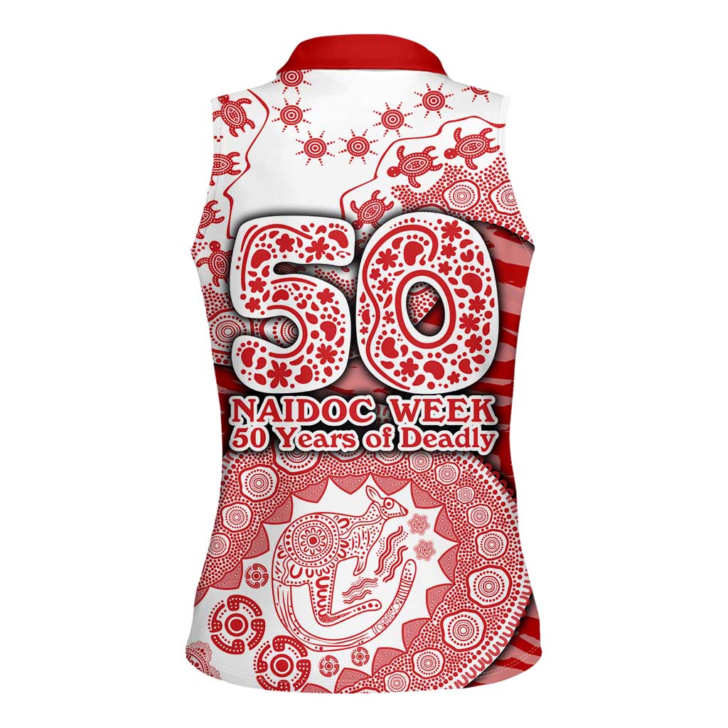 Gold Coast Suns NAIDOC Week 2026 Women Sleeveless Polo Shirt Australian Aboriginal Dot Art Dreamtime Pattern Style