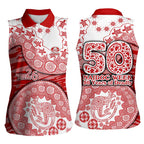 Gold Coast Suns NAIDOC Week 2026 Women Sleeveless Polo Shirt Australian Aboriginal Dot Art Dreamtime Pattern Style