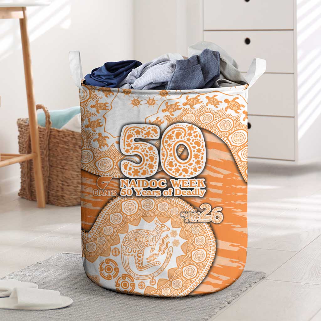 GWS Giants NAIDOC Week 2026 Laundry Basket Australian Aboriginal Dot Art Dreamtime Pattern Style