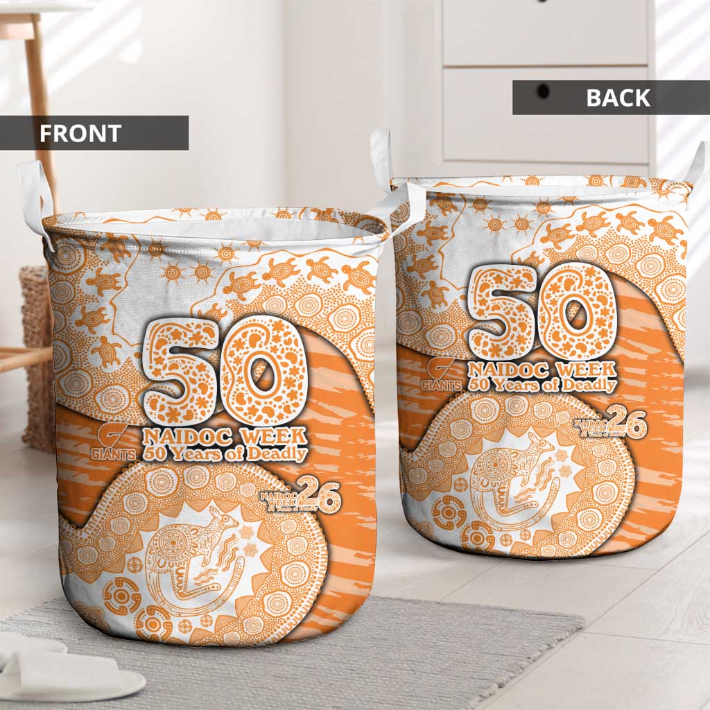 GWS Giants NAIDOC Week 2026 Laundry Basket Australian Aboriginal Dot Art Dreamtime Pattern Style