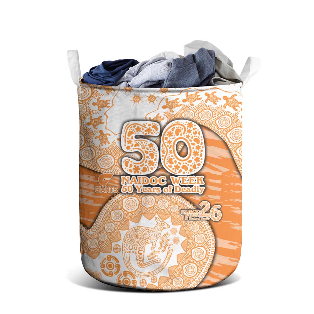 GWS Giants NAIDOC Week 2026 Laundry Basket Australian Aboriginal Dot Art Dreamtime Pattern Style