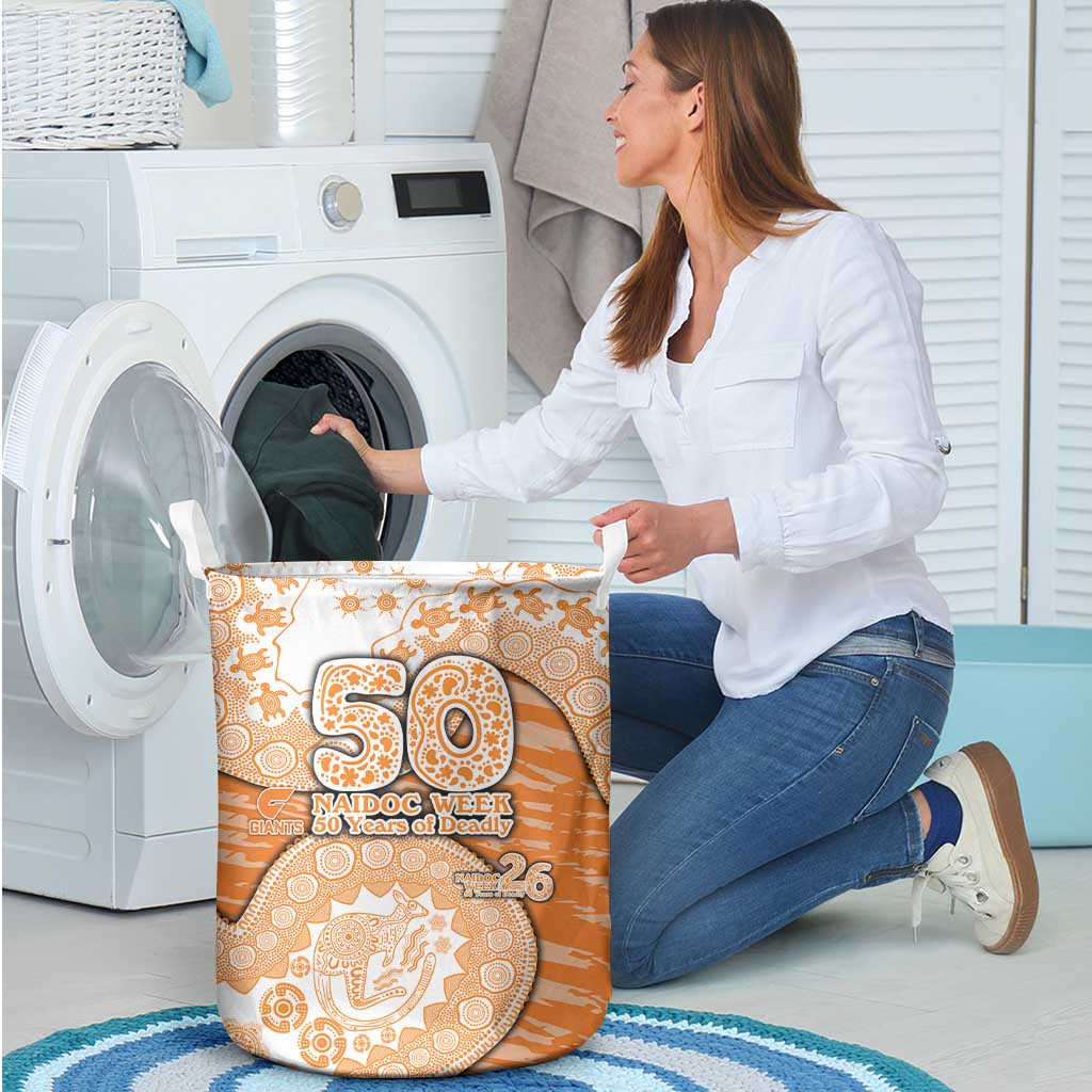 GWS Giants NAIDOC Week 2026 Laundry Basket Australian Aboriginal Dot Art Dreamtime Pattern Style