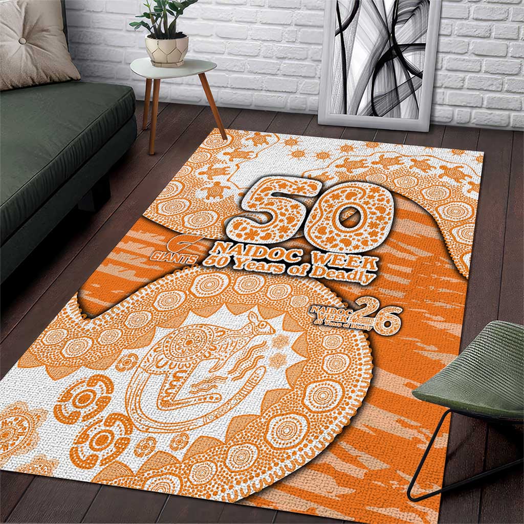 GWS Giants NAIDOC Week 2026 Area Rug Australian Aboriginal Dot Art Dreamtime Pattern Style