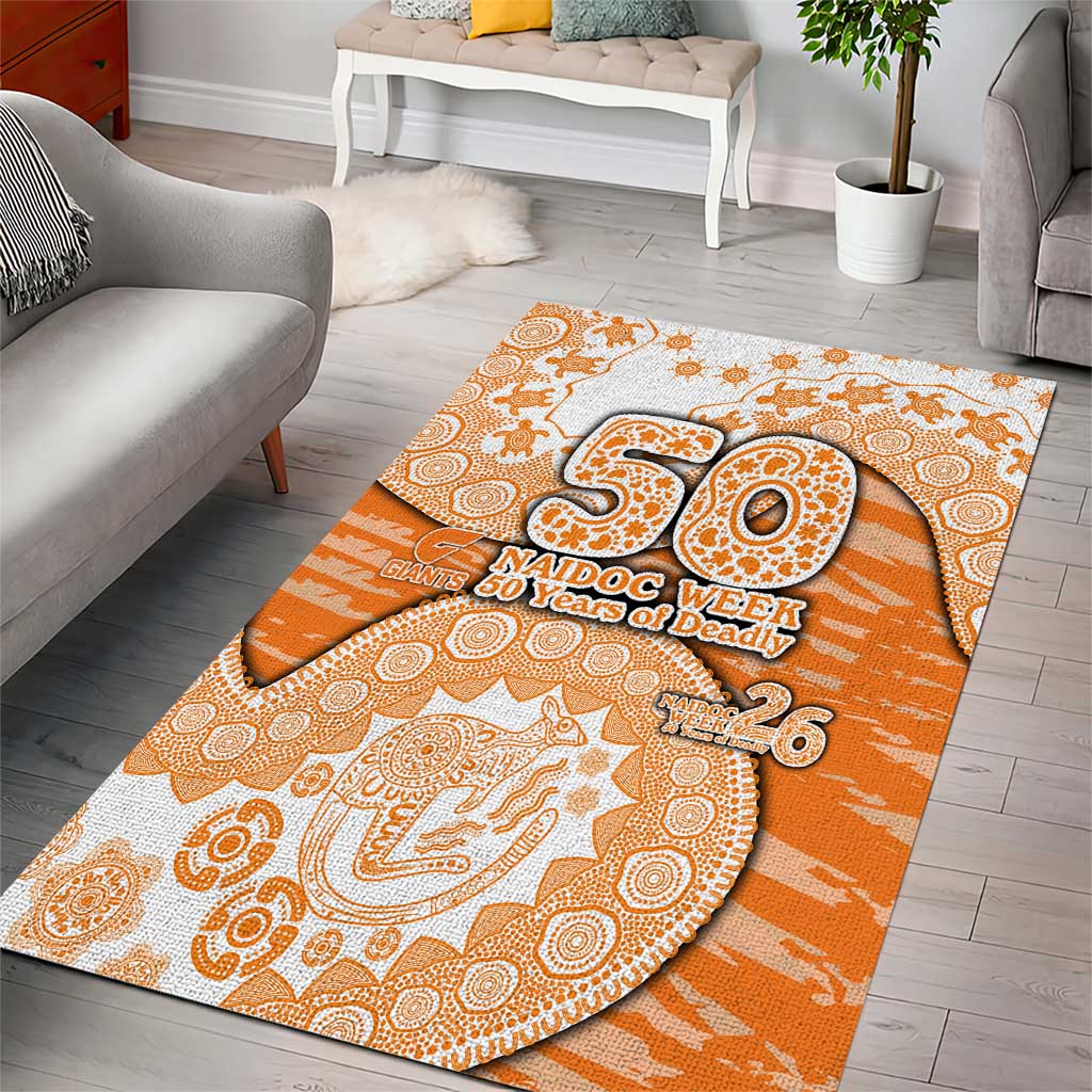 GWS Giants NAIDOC Week 2026 Area Rug Australian Aboriginal Dot Art Dreamtime Pattern Style
