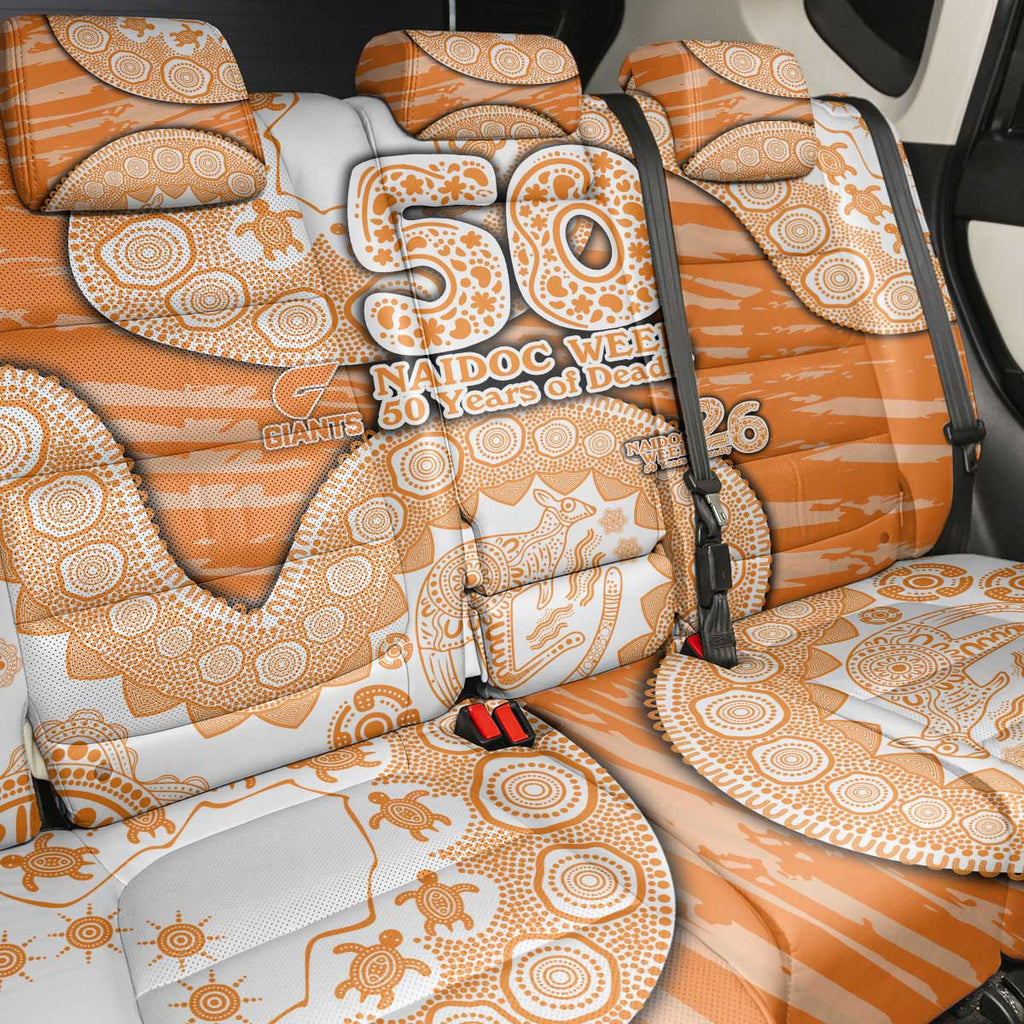 GWS Giants NAIDOC Week 2026 Back Car Seat Cover Australian Aboriginal Dot Art Dreamtime Pattern Style