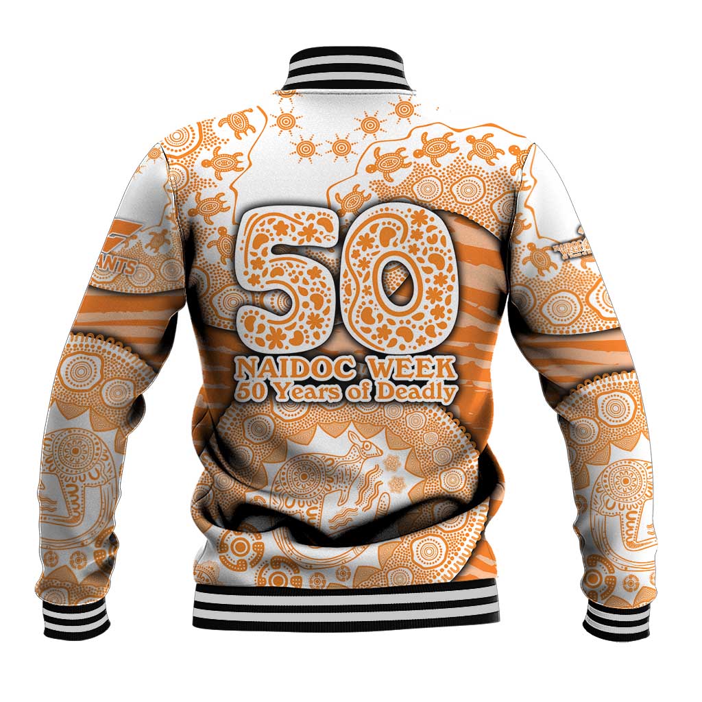 GWS Giants NAIDOC Week 2026 Baseball Jacket Australian Aboriginal Dot Art Dreamtime Pattern Style