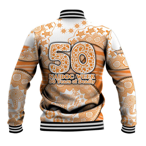 GWS Giants NAIDOC Week 2026 Baseball Jacket Australian Aboriginal Dot Art Dreamtime Pattern Style